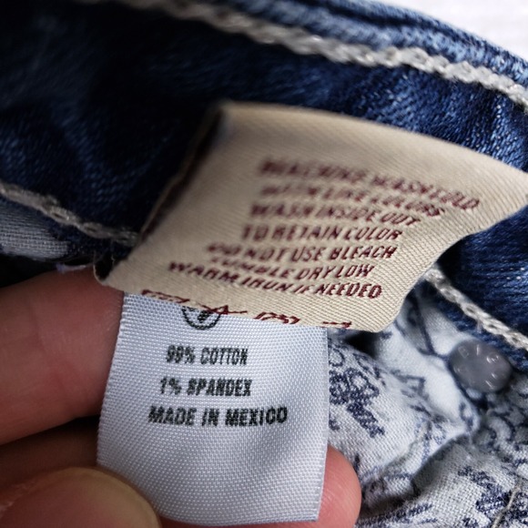 Big Star Jeans Sweet Boot Ultra Low Rise 26L Blue Embroidered Y2K Boho Chic - Picture 9 of 12